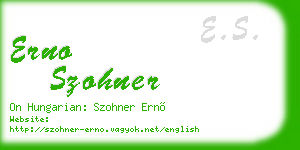 erno szohner business card
